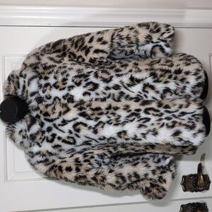 Vintage M Liman Co Leopard Faux Fur  Coat Women's winter size 7
